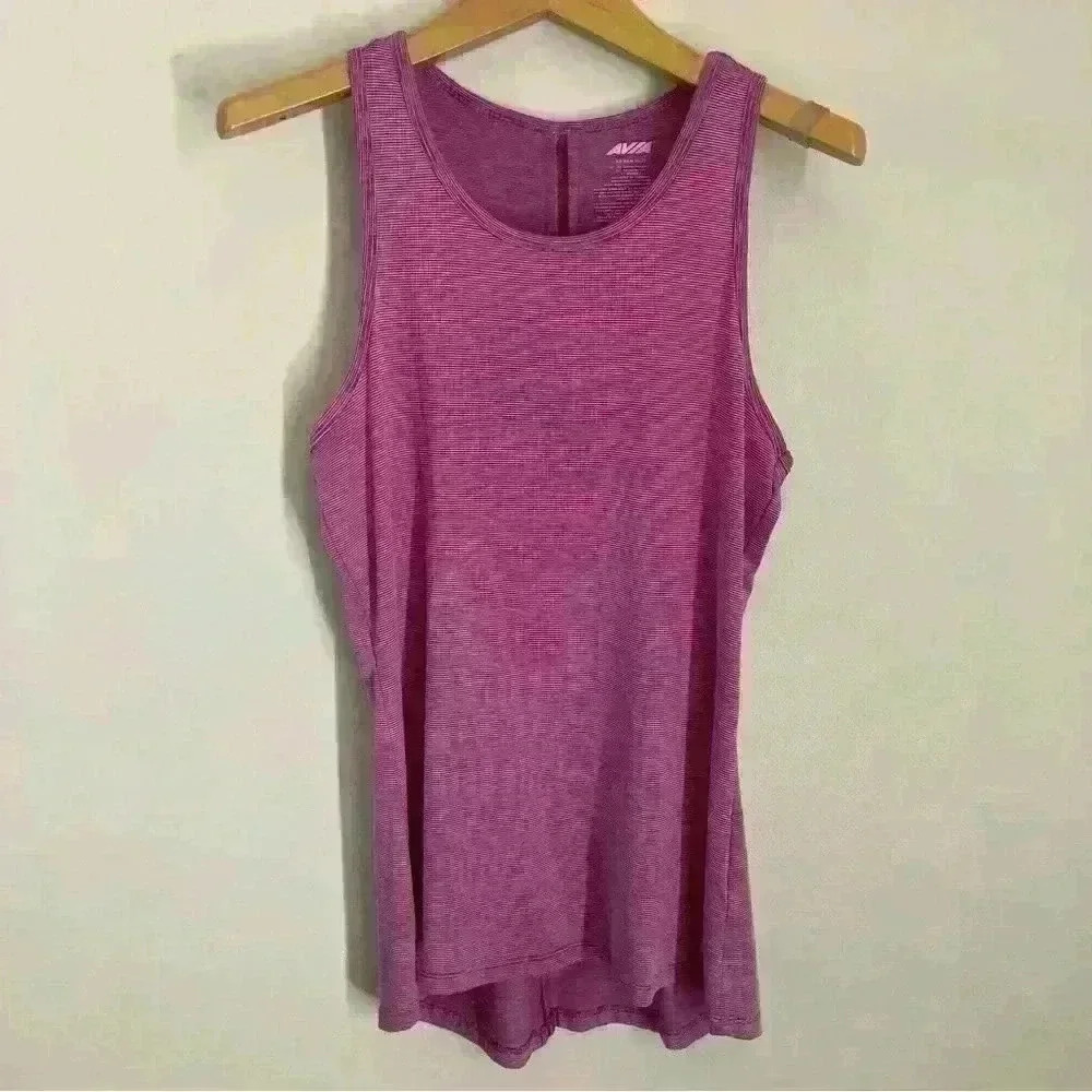 Avia Purple Pinstripe Athletic Tank XS